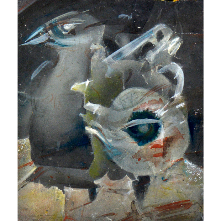 Gerrit Bekker, Wir hatte uns vor die Ställe gestellt, 30x36cm, 1967, ID_222