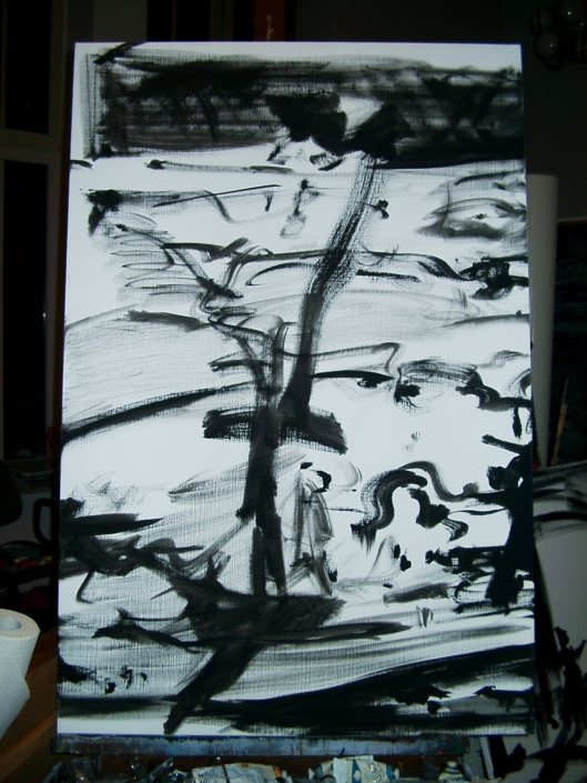 Gerrit Bekker in seinem Atelier in Lindewitt, 2002/2003