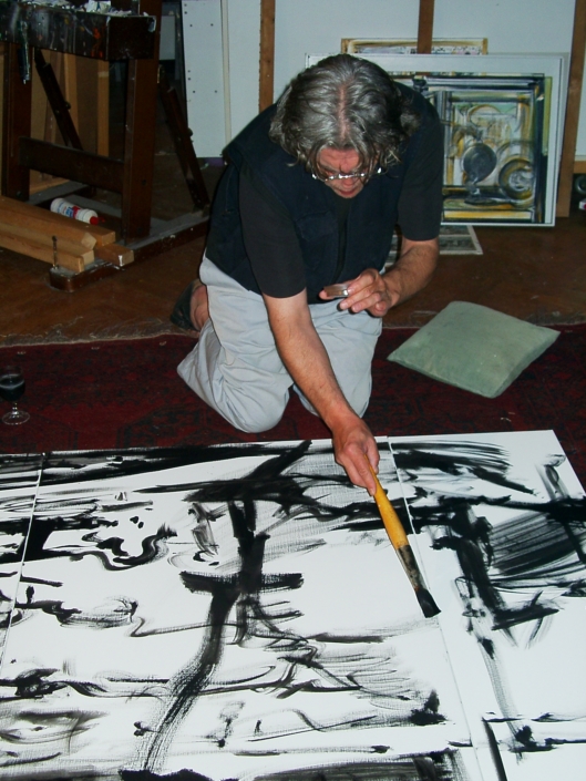 Gerrit Bekker in seinem Atelier in Lindewitt, 2002/2003