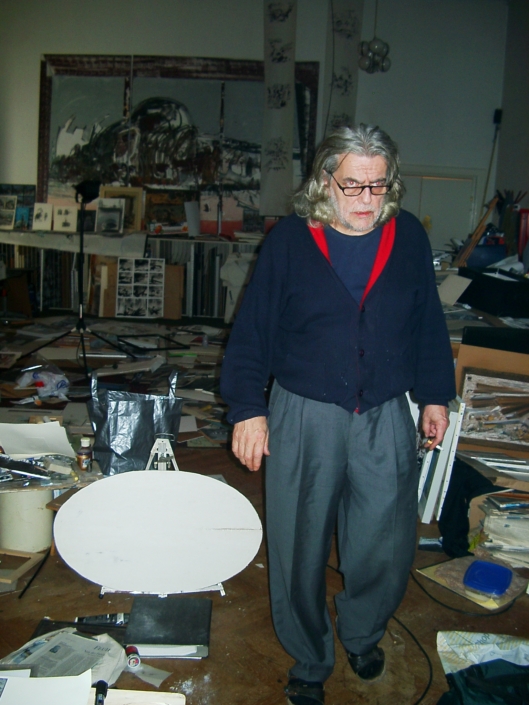 Gerrit Bekker in seinem Atelier in Lindewitt, 2002/2003