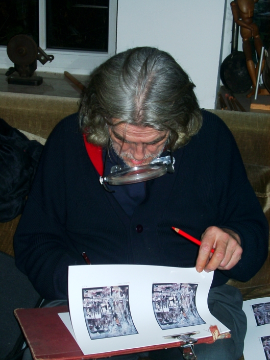 Gerrit Bekker in seinem Atelier in Lindewitt, 2002/2003