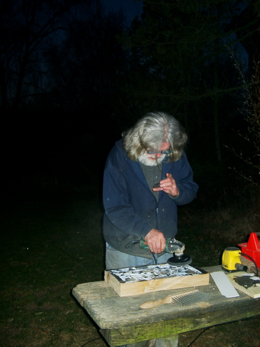 Gerrit Bekker in seinem Atelier in Lindewitt, 2002/2003