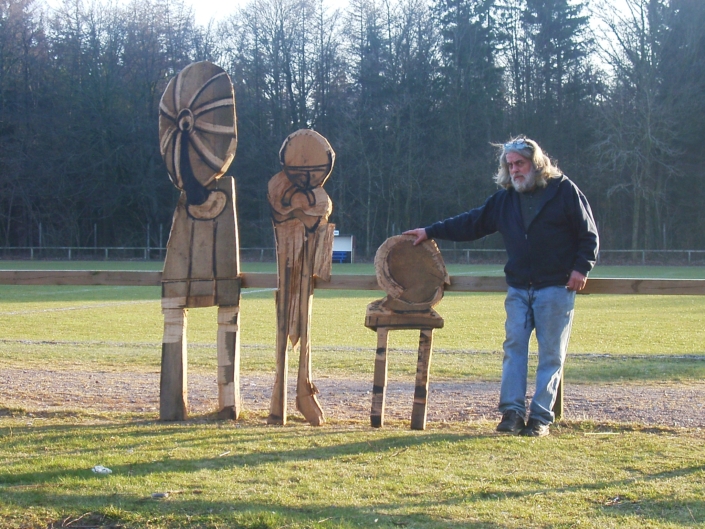 Gerrit Bekker in seinem Atelier in Lindewitt, 2002/2003