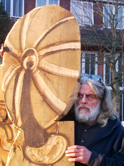 Gerrit Bekker in seinem Atelier in Lindewitt, 2002/2003