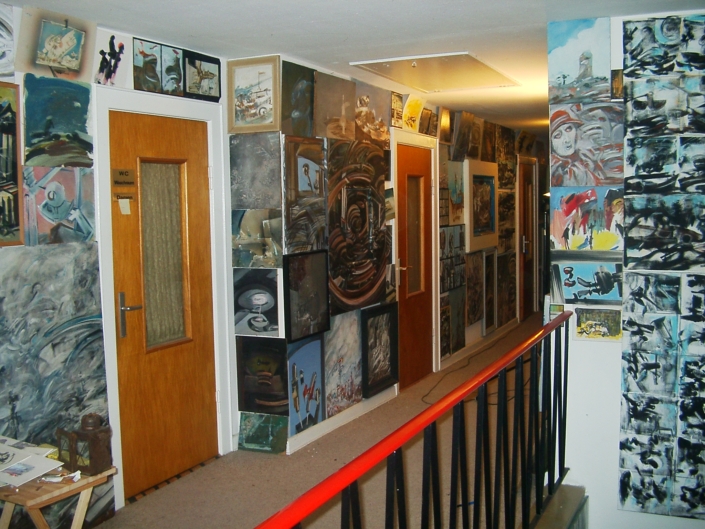 Gerrit Bekker in seinem Atelier in Lindewitt, 2002/2003