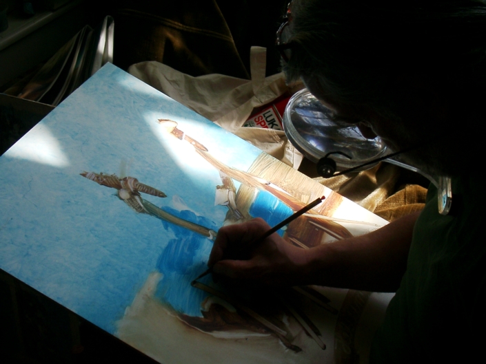 Gerrit Bekker in seinem Atelier in Lindewitt, 2002/2003