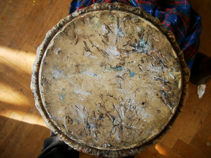 Gerrit Bekker in seinem Atelier in Lindewitt, 2002/2003