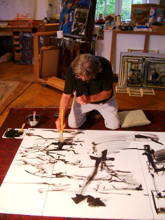 Gerrit Bekker in seinem Atelier in Lindewitt, 2002/2003